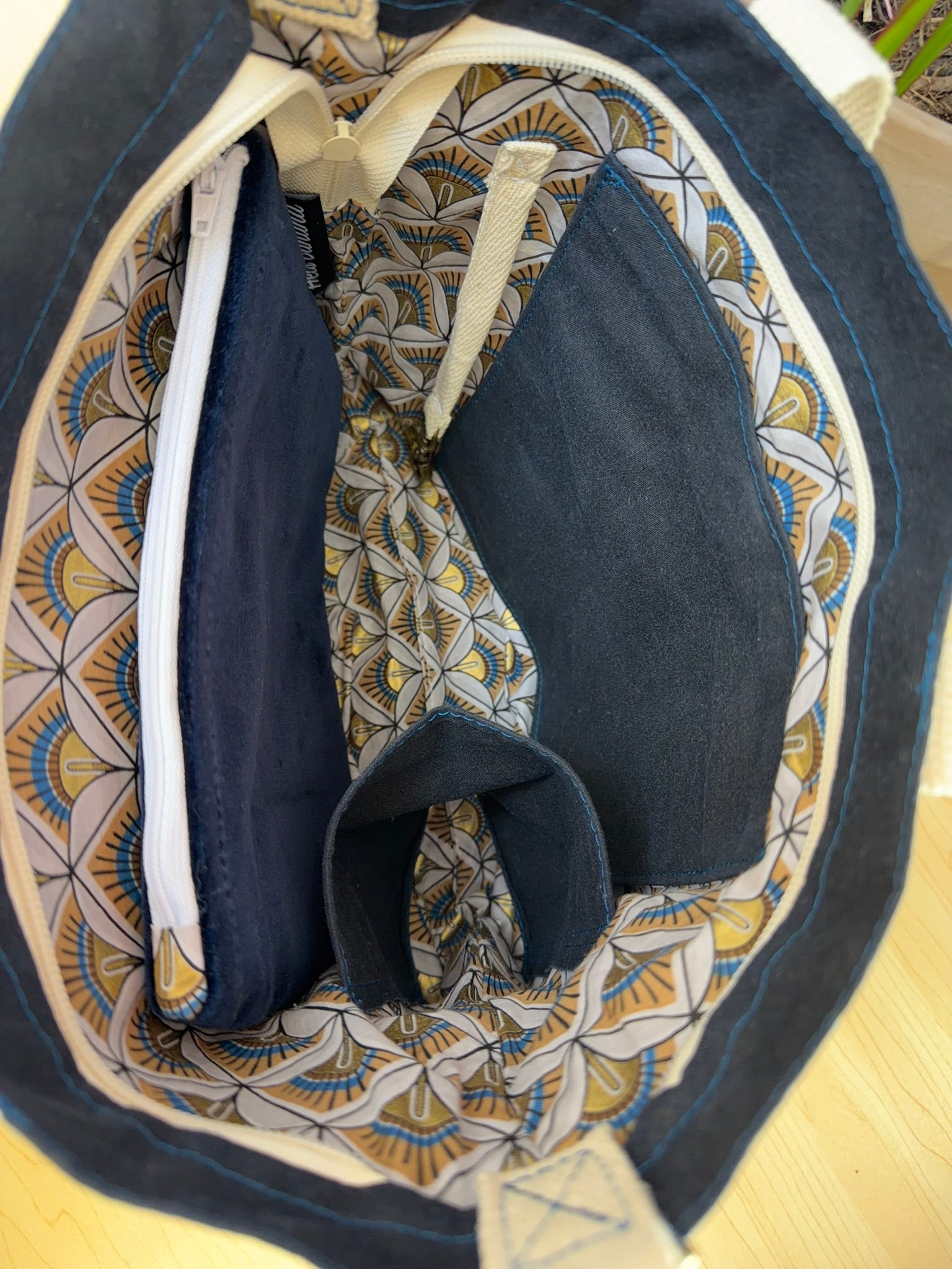 Orsay (Large) Navy Waxed Cotton