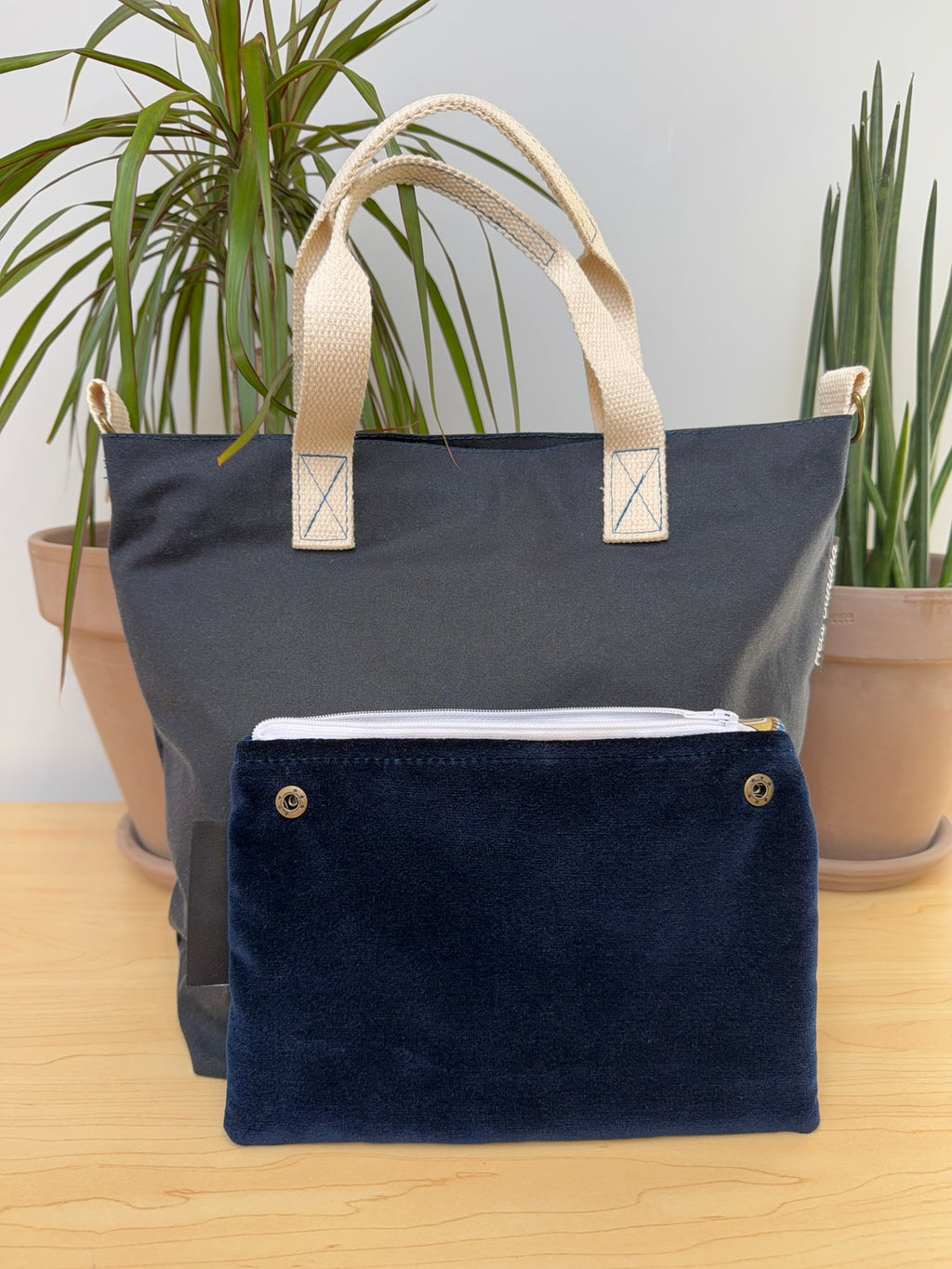 Orsay (Large) Navy Waxed Cotton