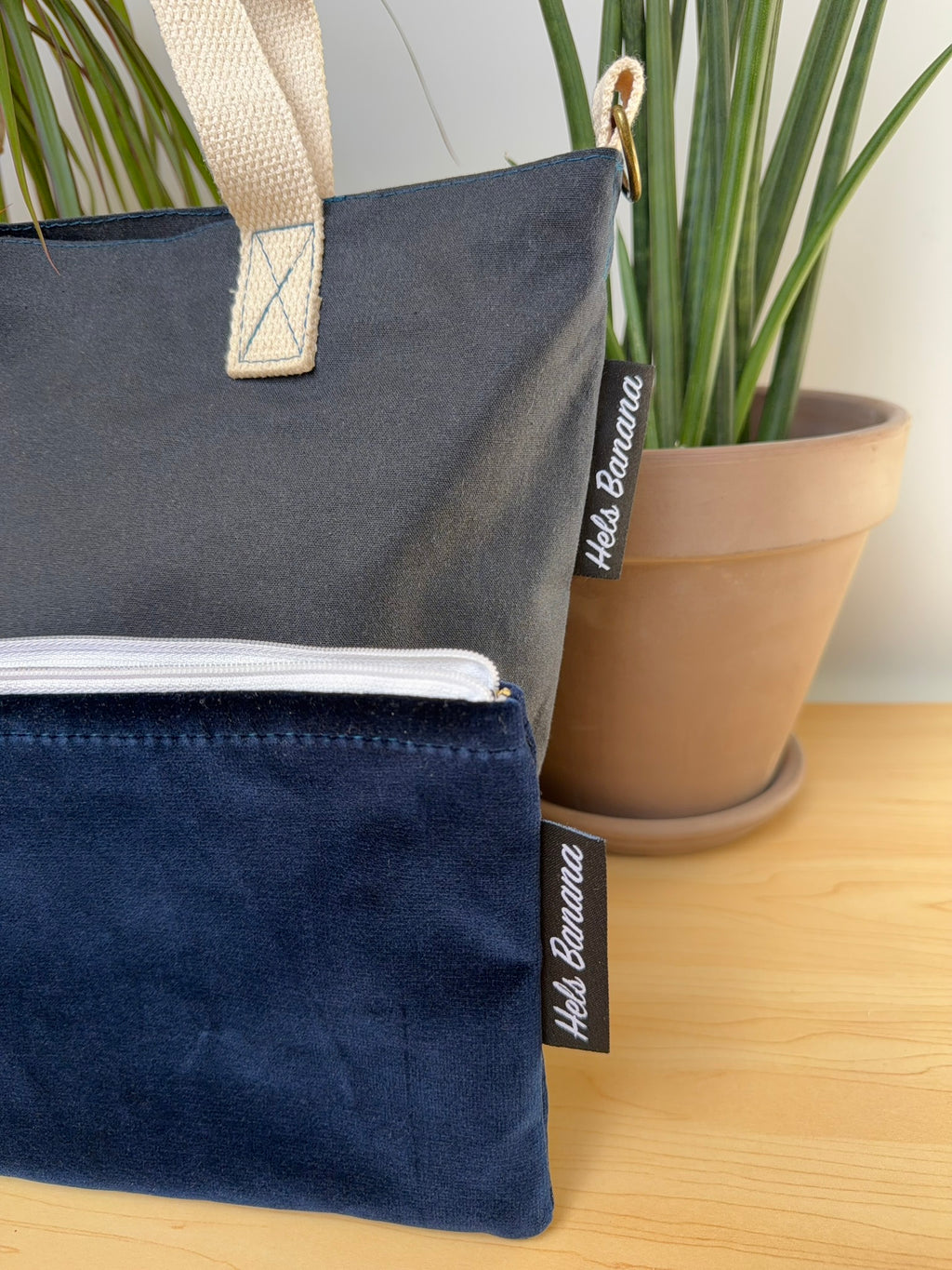 Orsay (Large) Navy Waxed Cotton