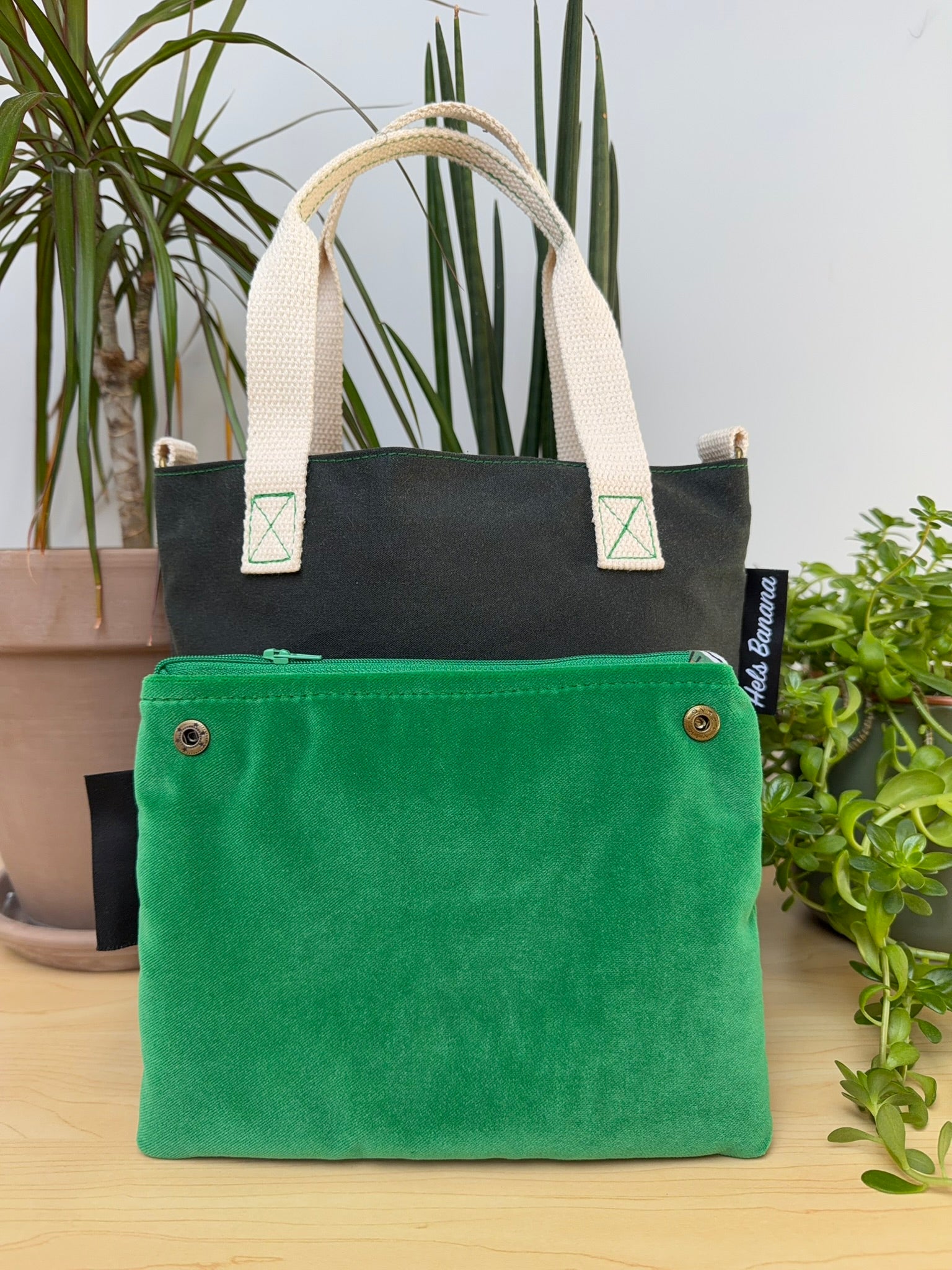 Orsay (Small) Green Waxed Cotton