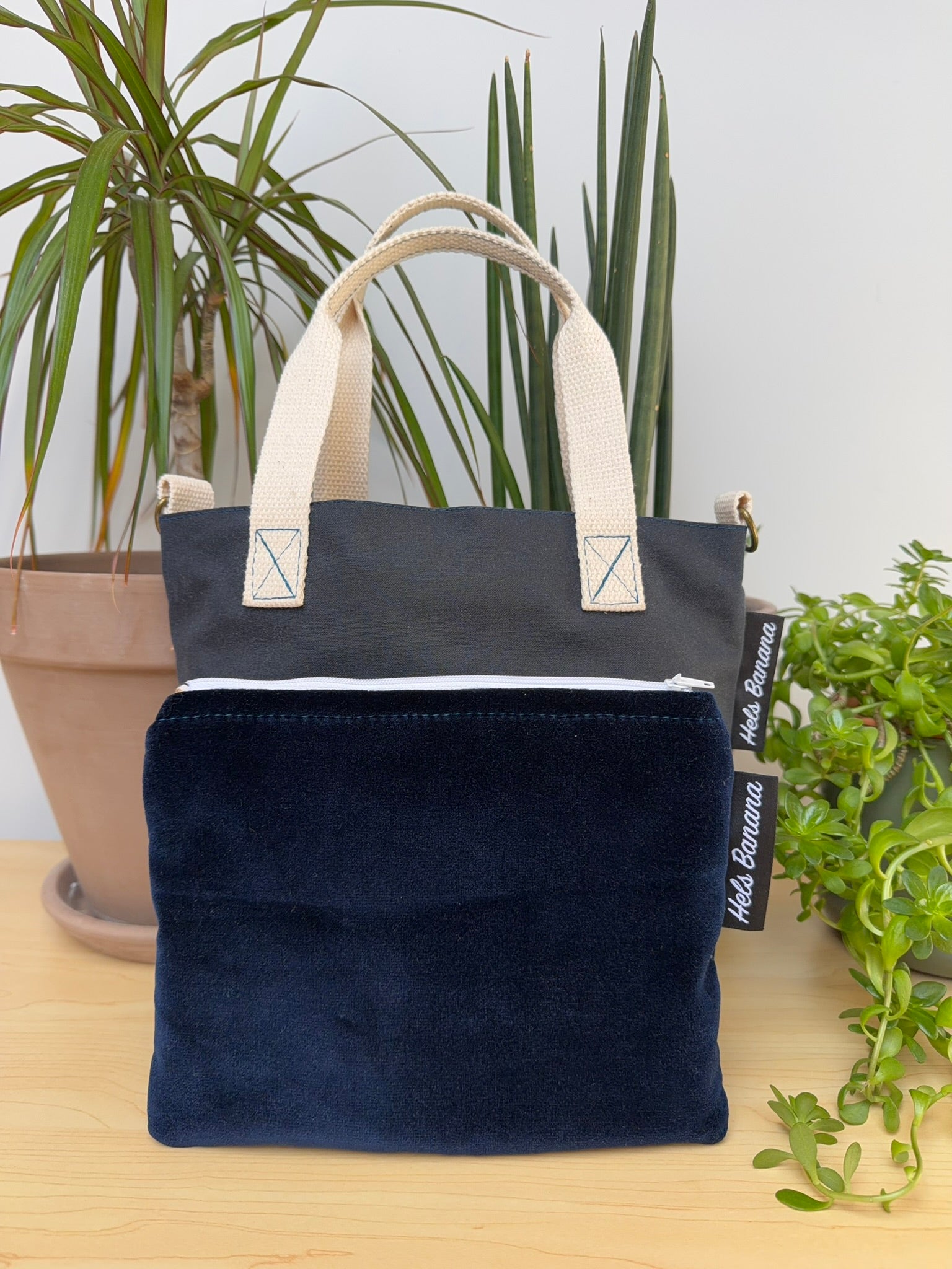 Orsay (Small) Navy Waxed Cotton