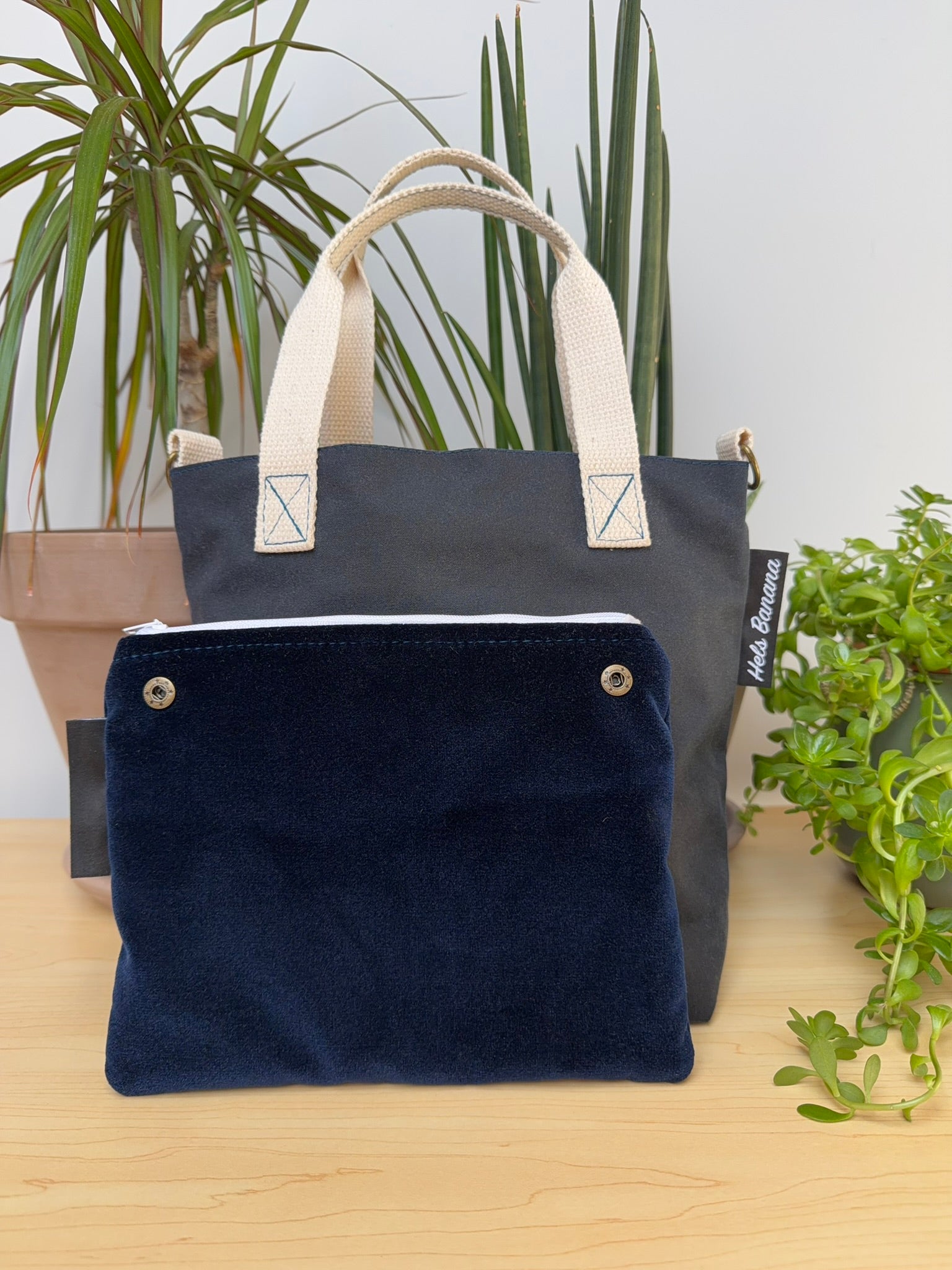 Orsay (Small) Navy Waxed Cotton